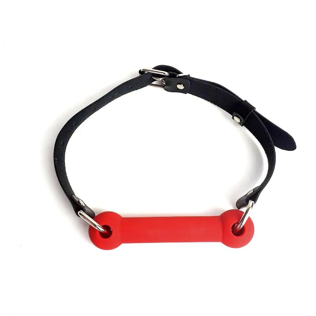 Кляп Палиця, силікон та натуральна шкіра, Art of Sex - Gag Stick Silicon, Червоний Art of Sex SO6704 95111 - фото 2