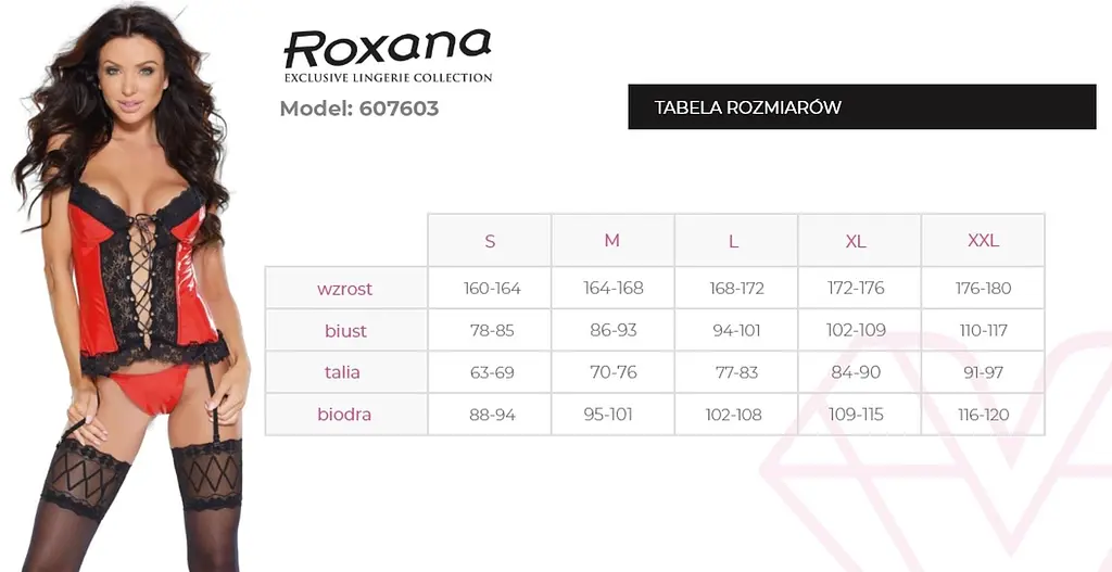 Сексуальный комплект Roxana 6077 XL красный с черным - фото 4