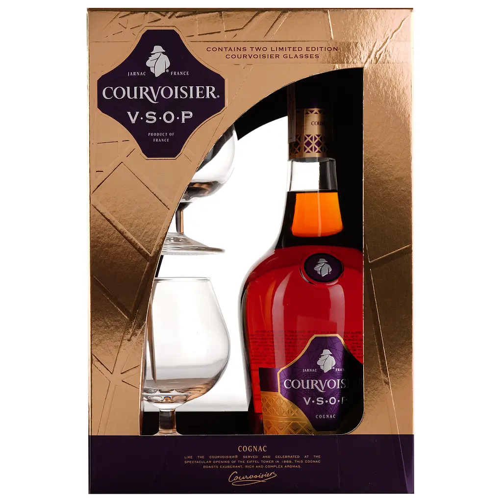 Коньяк Courvoisier VSOP, 40%, 0,7 л + 2 келихи - фото 2