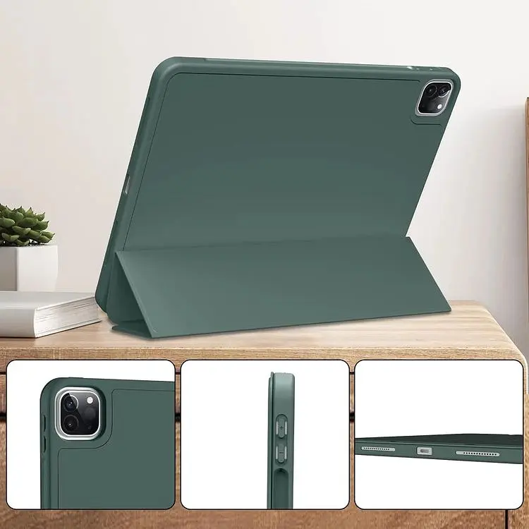 Чехол-книжка BeCover Tri Fold Soft TPU с креплением Apple Pencil для Apple iPad Pro 11 2020/2021/2022 Dark Green (711110) - фото 6