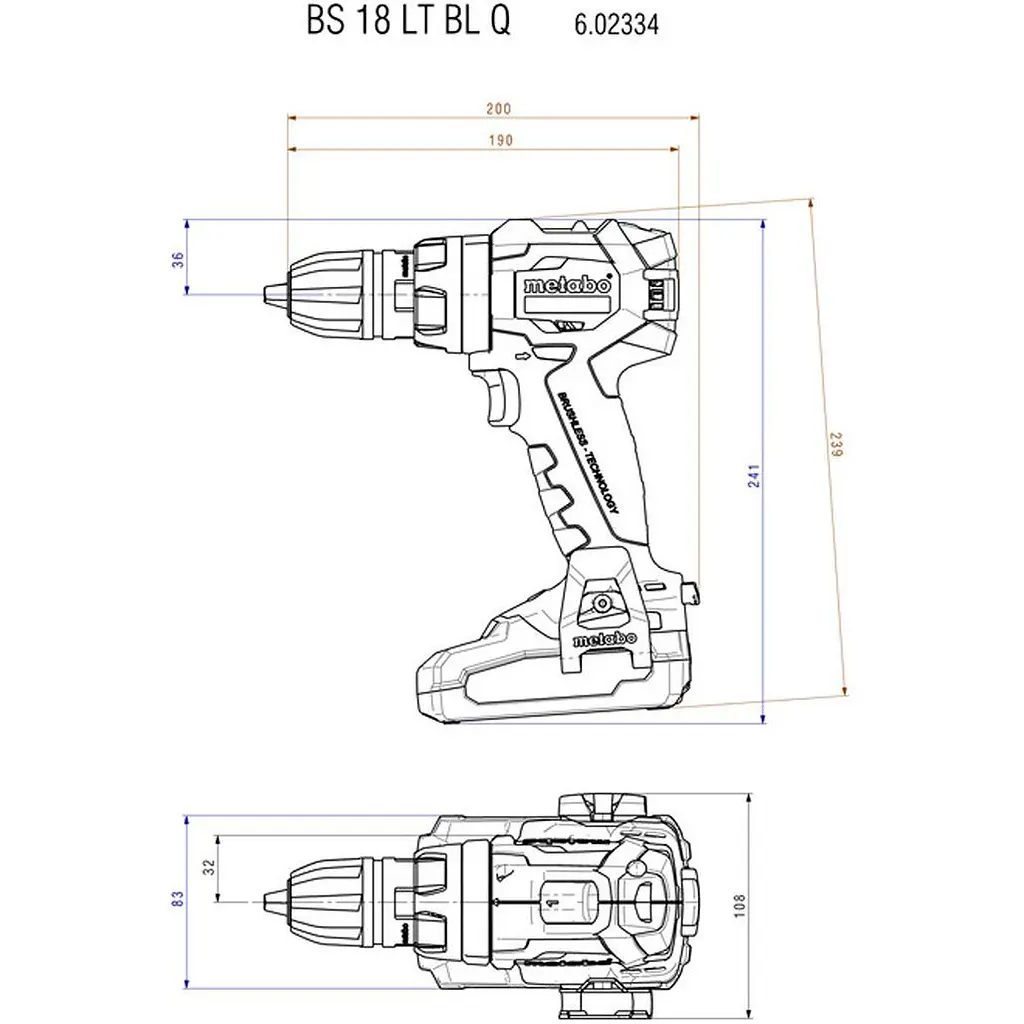 Дриль-шуруповерт Metabo BS 18 LT BL Quick (602334800) [135537] - фото 3