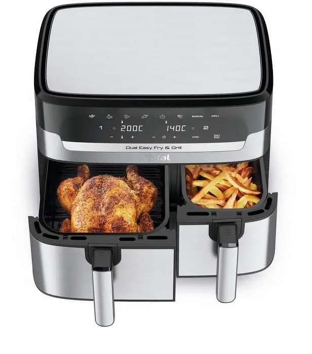 Двофритюрниця TEFAL Easy Fry&Gril EY905D10, 2.4кг, 8.3л, 2700Вт, чорно-сріблястий - фото 2