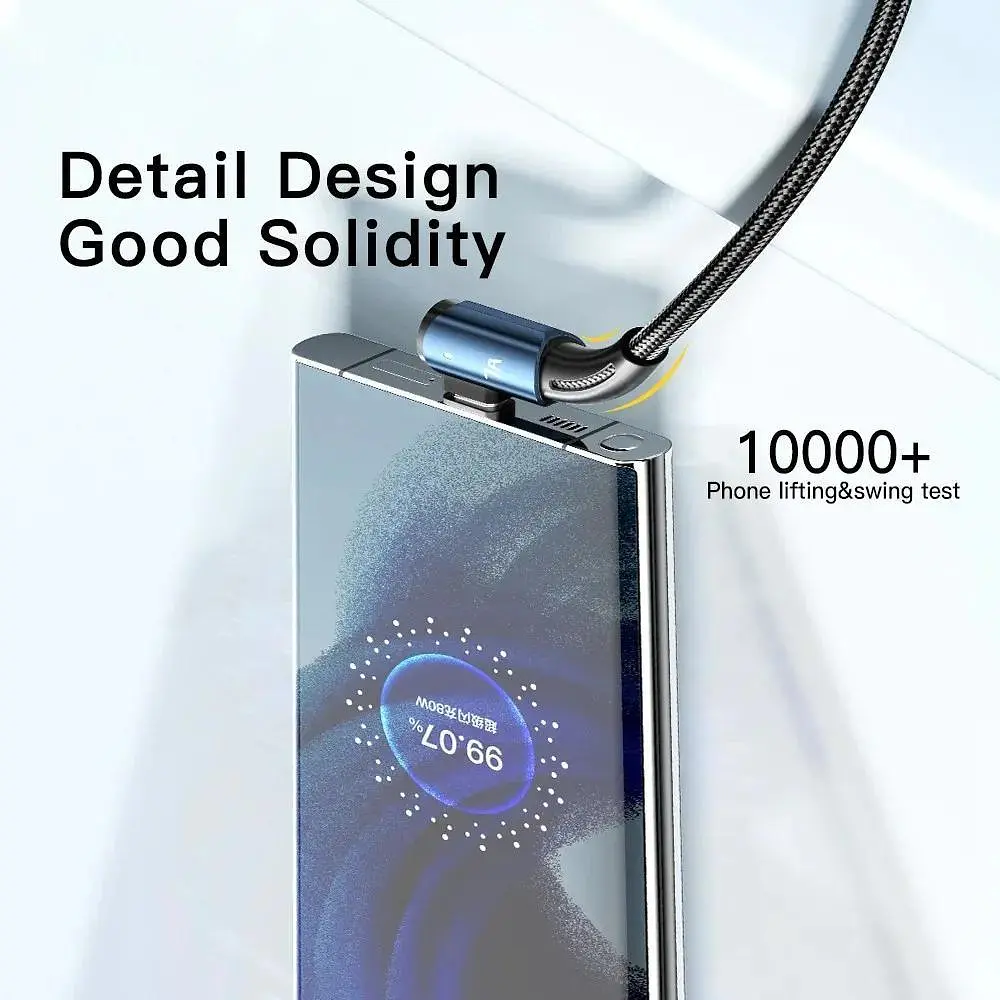 Кабель Essager Sunset Bend Type 7A cable USB A to Type C 2 м 100W Blue (EXCWT7A-CGA03-P) - фото 6