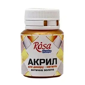 Акрил для декору Rosa Studio 20мл металік античне золото 22001/3063 - фото 2