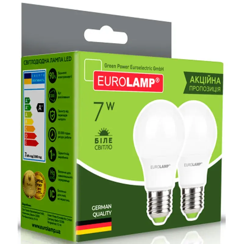 Лампочка Eurolamp LED A60 7W E27 4000K 220V акция 1+1 (MLP-LED-A60-07274(E)) - фото 3