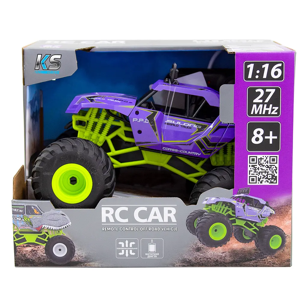 Автомобіль KS Drive на р/к Bigfoot Off-Road Violet 1:16, 27 МГц (SL-358RHV) - фото 9