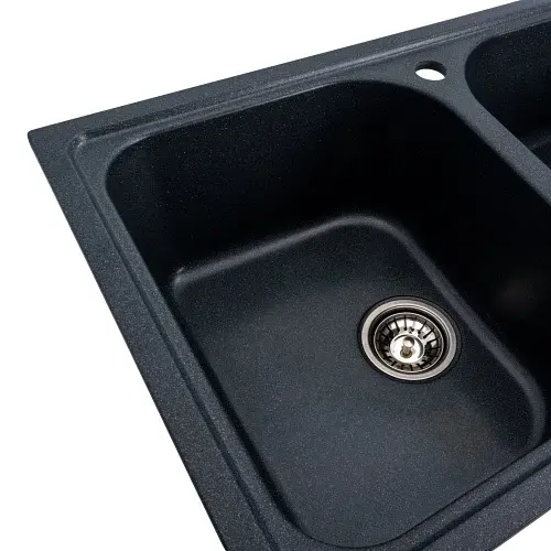 Кухонная мойка Platinum 7950 Equatoria гранитная глянцевая с креплением 79x50 см антрацит (000035780) - фото 4