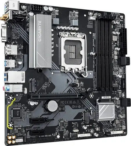 Материнська плата LGA1700, Gigabyte B760M D3HP WIFI6, B760, 4xDDR5, Int.Video(CPU), 4xSATA3, 2xM.2, 1xPCI-E 4.0 x16, 2xPCI-E 3.0 x1, Realtek 7.1, Realtek GbE, WiFi 6, Bluetooth 5.3, 6xUSB 3.2 / 6xUSB 2.0, VGA/HDMI/DP, MicroATX - фото 3