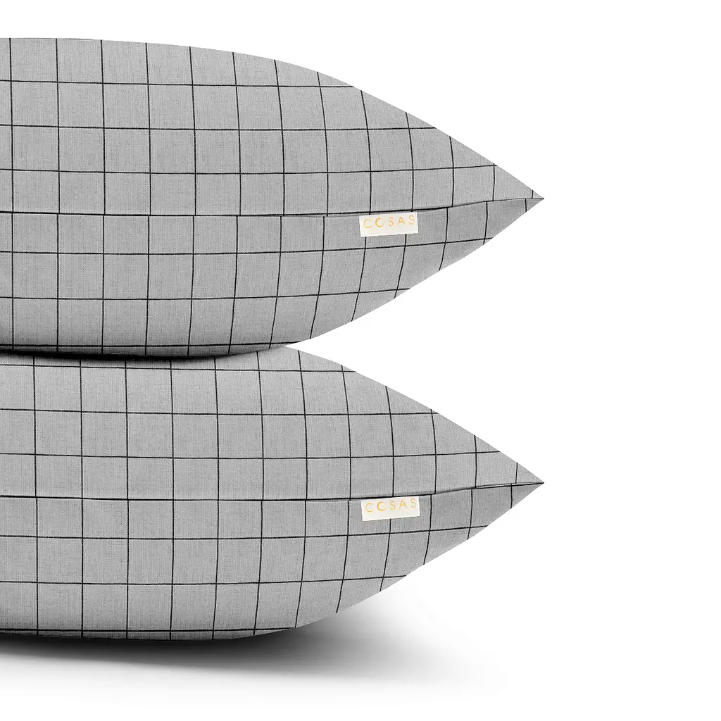 Комплект постільної білизни Cosas полуторний з простирадлом на резинці GREY GEOMETRY CS6 160 x 220 см (CellAshgrey_El-ColorBlots_160) - фото 4
