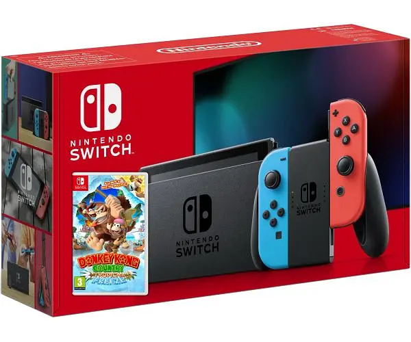 Игровая консоль Nintendo Switch Neon Blue-Red Upgraded version + Игра Donkey Kong Country: Tropical Freeze - фото 5