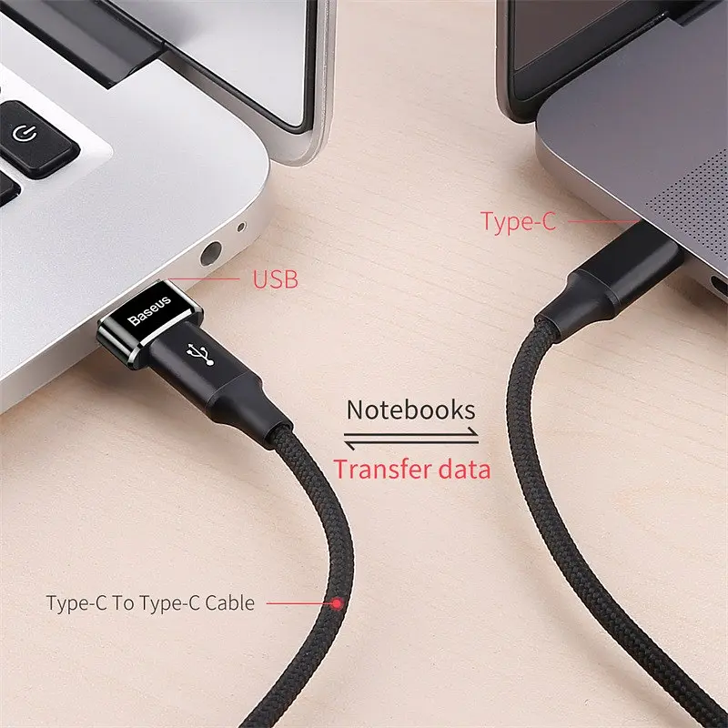 Переходник Baseus USB Male To Type-C Female 2.4A - фото 2
