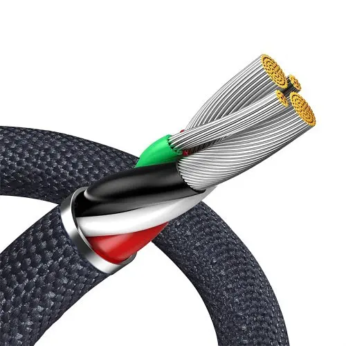 USB кабель Baseus Crystal Shine Series Fast Charging Data Cable USB to iP 2.4A 2m чорний CAJY000101 - фото 6