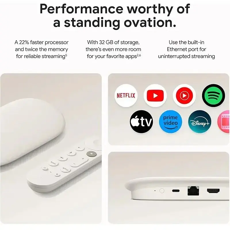 ТВ-приставка Google Streamer TV 4K 4/32 GB медиаплеер сетевой потоковый - фото 9
