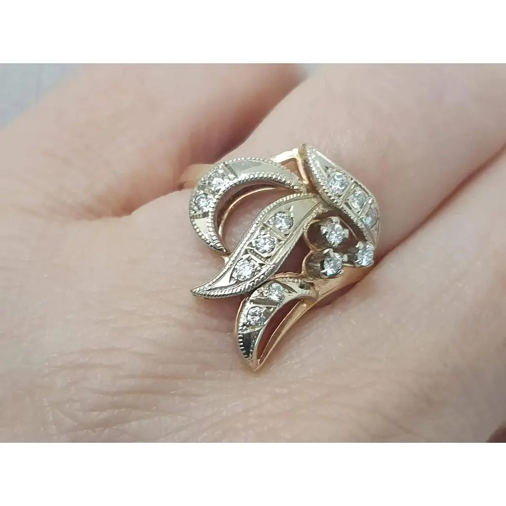 Золоте кільце Львівський державний ювелірний завод з діамантами. 8В410160936/21 18 - фото 2