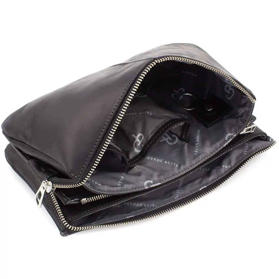 Чоловіча шкіряна барсетка GRANDE PELLE 25х16х6 см sum0026503 - фото 5