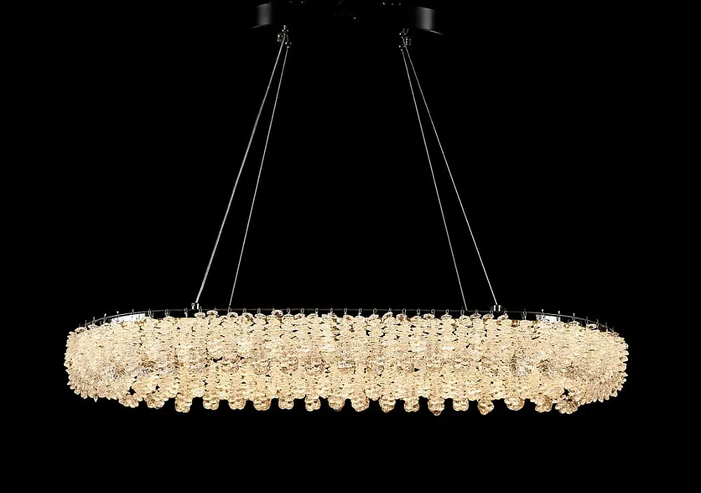 Сучасна підвісна кришталева люстра L33038/800x380/1 LED (CH) - хром, 120 Вт, діаметр 80 см, від 17 до 25 м2 - фото 5