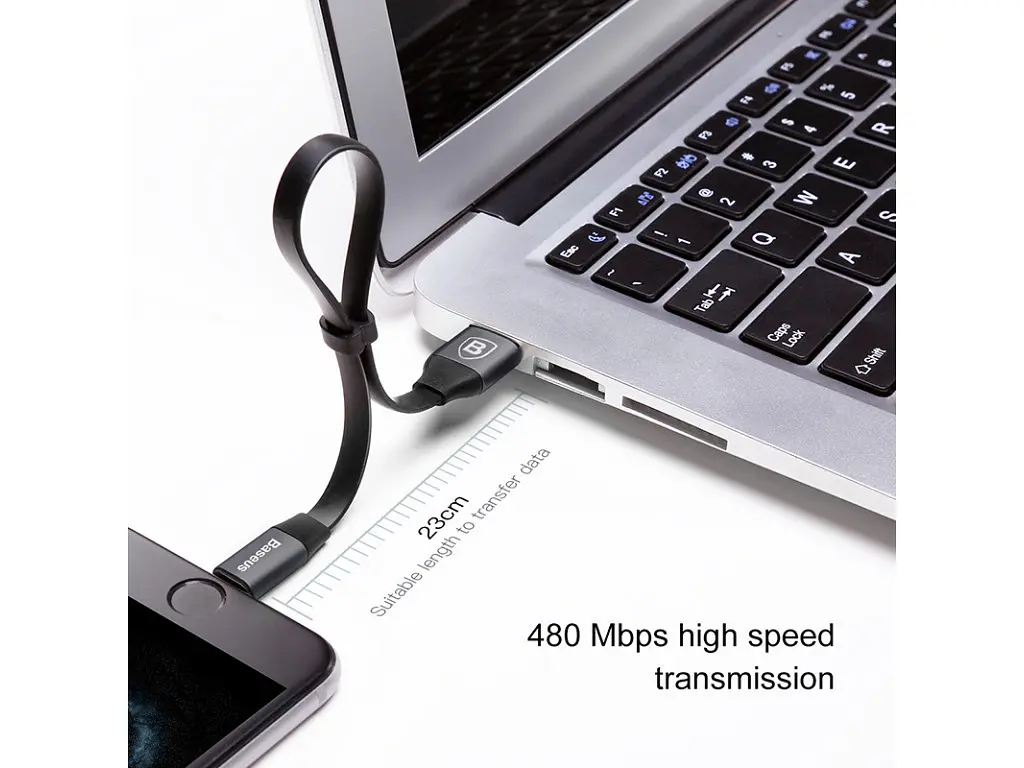 Кабель Baseus Nimble Portable Cable USB to Lightning 0.23 м Черный - фото 2
