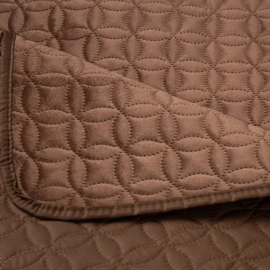 Покривало ТЕП велюрове Velour 220x240 см коричневе Мозаїка - фото 6