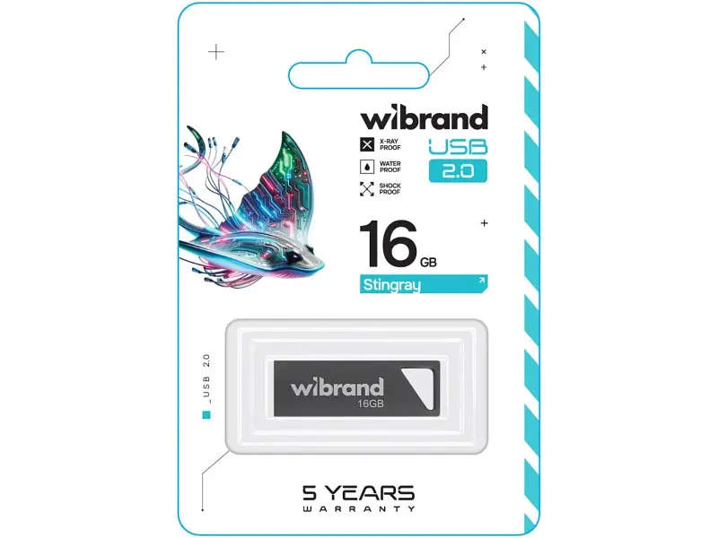 Флешка Wibrand 16 GB Stingray Grey USB 2.0 (WI2.0/ST16U5G) - фото 2