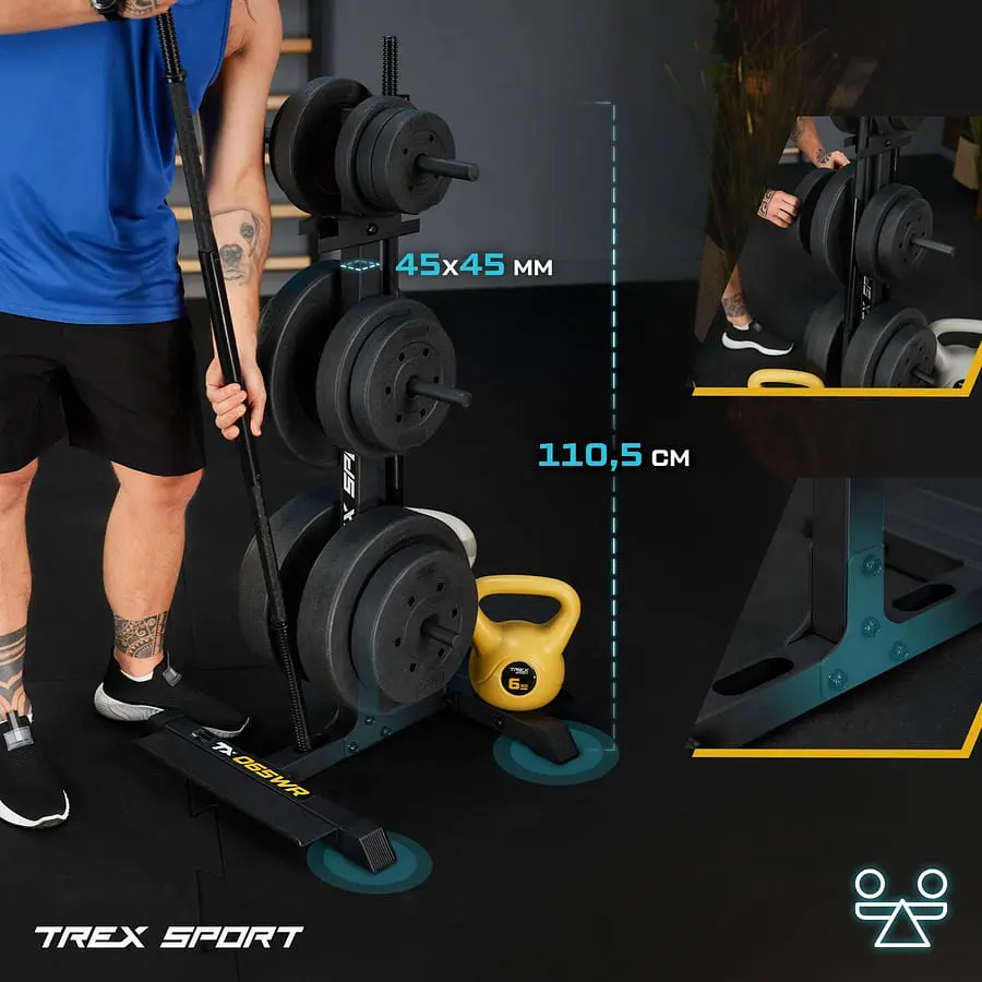 Стійка для дисків та грифів Trex Sport TX-065WR з полицями - фото 16