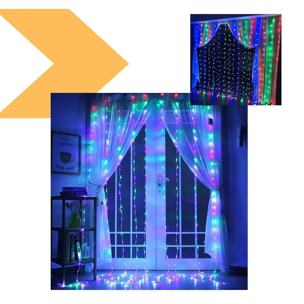 Гірлянда-водоспад XPRO Xmas LED 3х1.5 м, 240 М-2, Мультикольорова (47662-7598_300) - фото 3