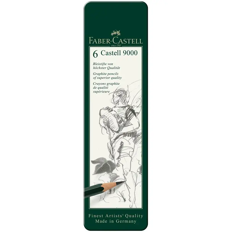 Набір графітних олівців Faber-Castell 119063/ Н-8В у металевій коробці 6 одиниць