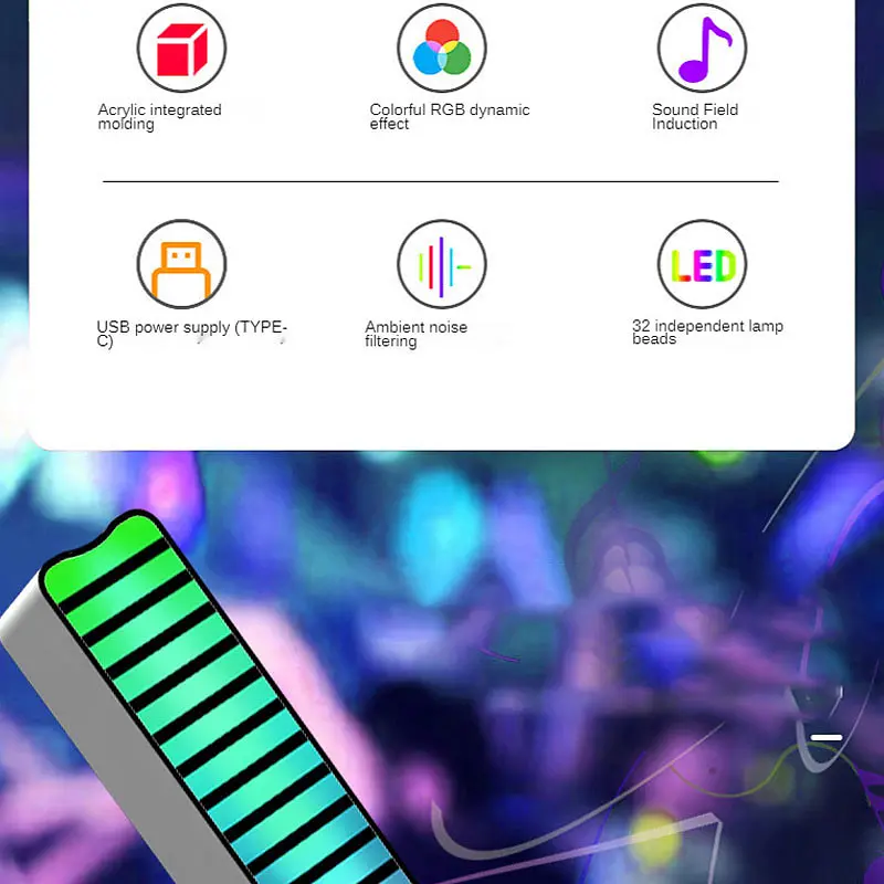 Настольная LED лампа RGB 5V Single Panel Bluetooth USB interface with app Black - фото 3