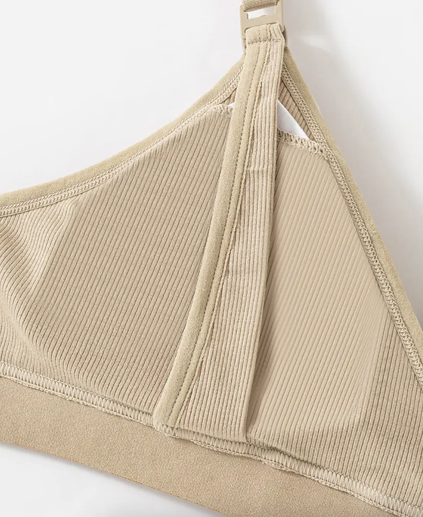 Бюстгальтер-топ безшовний для вагітних і мам, які годують, із кліпсами та знімними вкладками розмір L Mothercare 4146 шоколадний - фото 4
