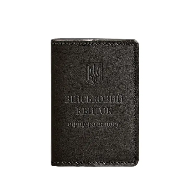 Шкіряна обкладинка для військового квитка офіцера запасу 8.0 темно-коричнева - фото 7