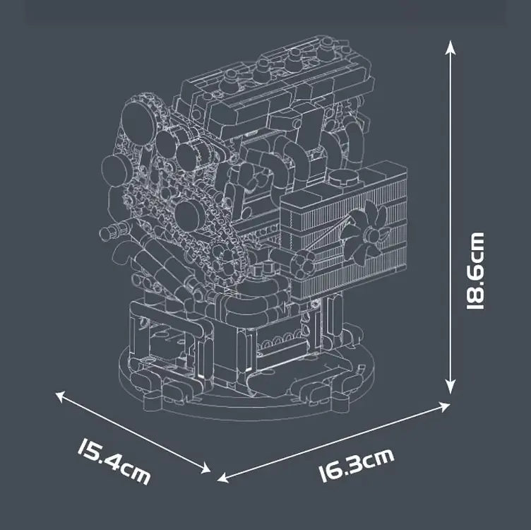 Конструктор двигун Mould King Mitsubishi 4G63T Turbocharged Inline-Four Engine L4 10235 моторозований дитячий мотор 811 деталей - фото 3