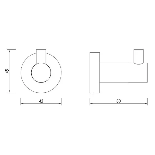 Гачок Omnires Modern Project black matt MP60110BL, Чорний матовий - фото 2