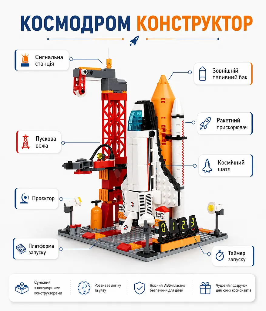 Конструктор Космічна станція Space Shuttle 500 деталей - фото 2