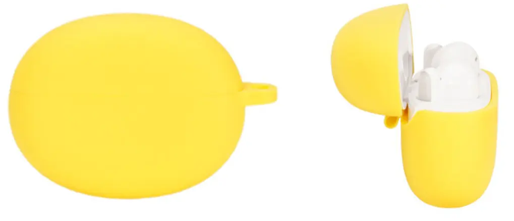 Чехол-накладка DK Silicone Candy Friendly с карабином для Oppo Enco Free 2 / 2i (yellow) - фото 2