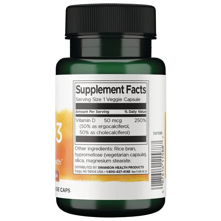 Комплекс вітамінів Swanson Vitamin D2 and D3 Complex 60 вегакапсул - фото 2