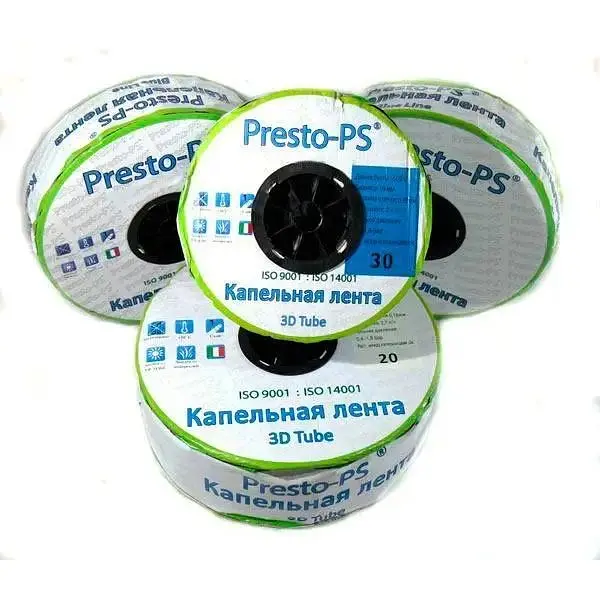 Крапельна стрічка Presto-PS емітерна 3D Tube крапельниці через 20 см 1000 м (3D-20-1000) - фото 2
