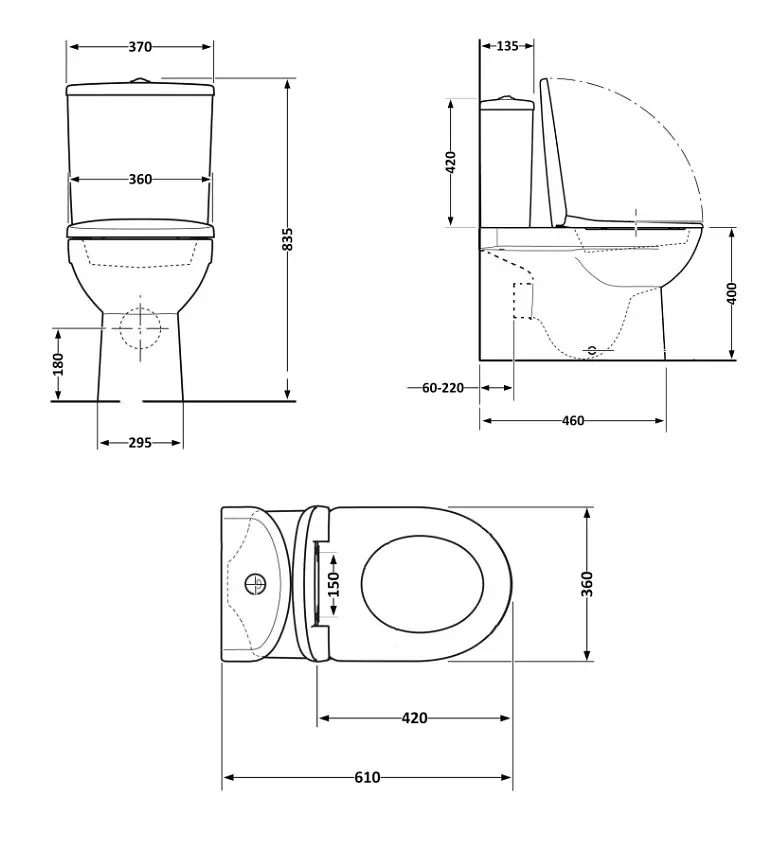 Унітаз підлоговий Qtap Robin Ultra Quiet з сидінням Slim Duroplast/ Soft-close/ Quick Release QT13226089AW - фото 10