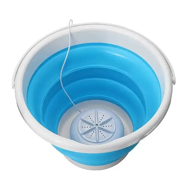 Туристична ультразвукова портативна міні пральна машинка Turbine Wash Ultrasonic + відро (1857390621) - фото 7