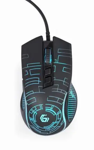 Миша Gembird MUSG-RGB-01, оптика, чорний USB, 3600 DPI, підсвічування