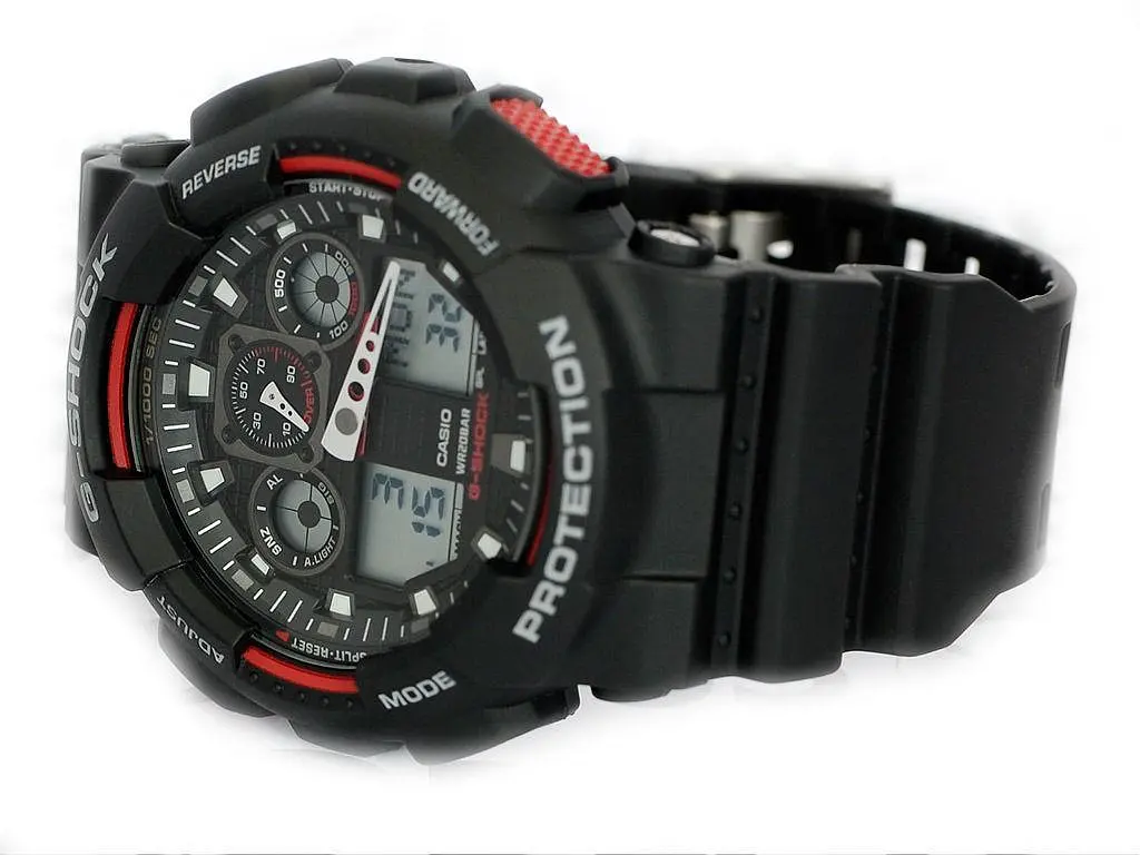 Годинники чоловічі удароміцні оригінальні наручні Японія Casio G-Shock GA-100-1A4ER з полімерним ремінцем - фото 2