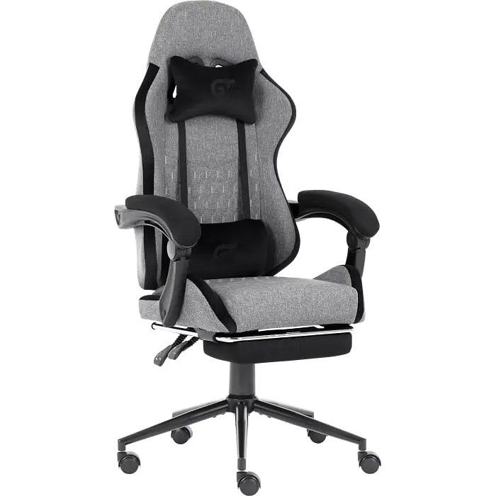 Геймерське крісло GT Racer сіре із чорним (X-2324 Fabric Gray/Black Suede) - фото 9