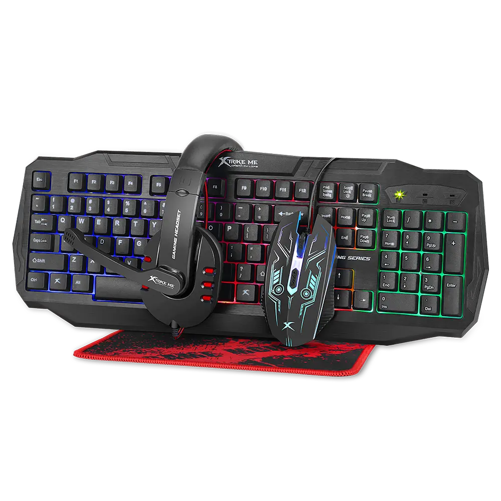 Игровой набор комплект XTRIKE ME CM-406 4 в 1: клавиатура наушники мышь ковер - фото 2