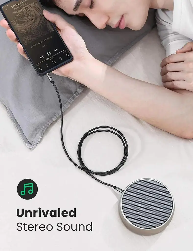 Кабель Ugreen AV112 3.5 мм Male to 3.5 мм Male Cable Gold Plated Metal Case with Braid 0.5 м Black () - фото 5
