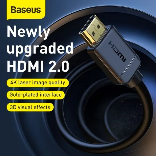 Кабель Baseus High Definition HDMI Male To HDMI Male 4k V2.0 1m (CAKGQ-A01) [73263] - фото 5