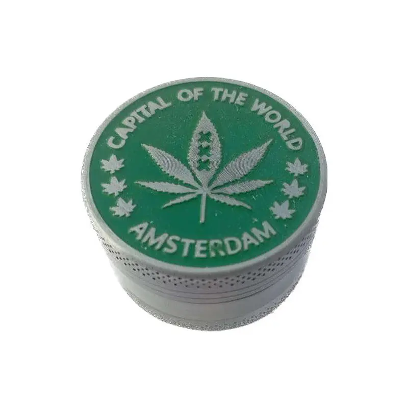 Гриндер для подрібнення тютюну Амстердам HL-243 Capital Of The World Silver Green (10907) - фото 2