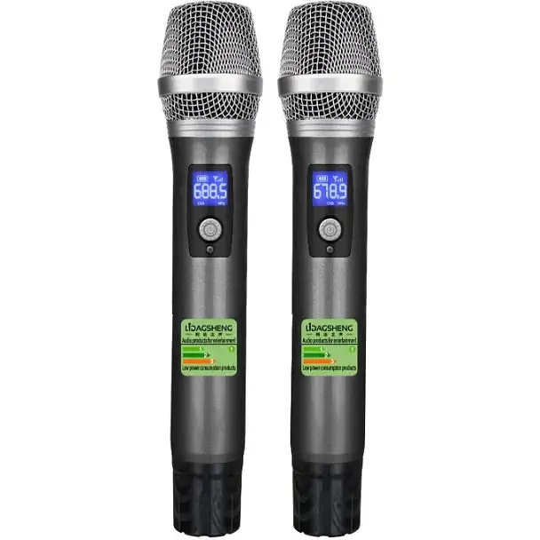 Беспроводные микрофоны с базой Temeisheng LD-952 UHF 200 каналов черные (42616-LD-952_2706) - фото 2