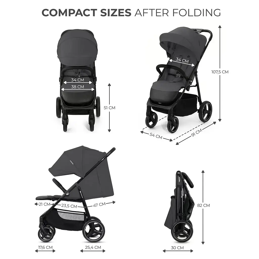 Прогулянкова коляска Kinderkraft Trig 3 Granite Grey (KSTRIG03GRY0000) - фото 8