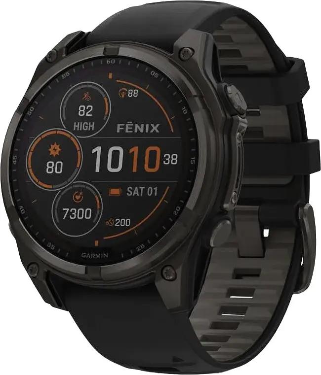 Смарт-годинник Garmin Fenix 8 51mm Solar Sapphire Carbon Gray DLC Titanium w. Black/Pebble Gray S. Band (010-02907-10/11/7 - фото 3