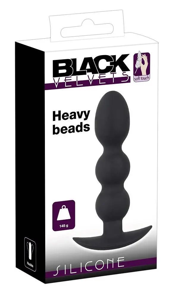 Анальна пробка Orion Black Velvets Heavy Beads 13.3 см (чорний) - фото 2