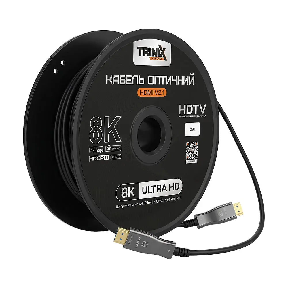 Кабель HDMI V2.1 оптичний 25м Trinix (AOC-HDMI8k-25m) (74-00145) - фото 3
