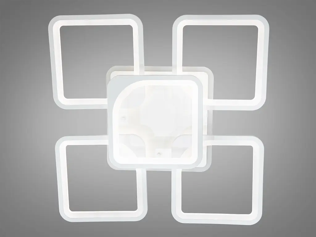 Современная лед люстра с пультом, диммером, подсветкой, 150Вт, белая люстра. - фото 3